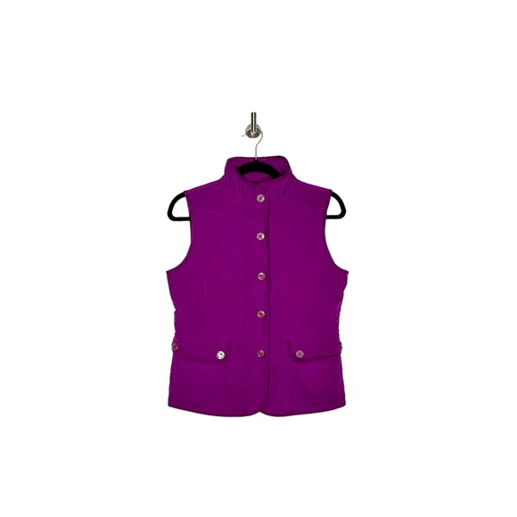 Talbots Diamond Quilted Vest Plum Size Petite - Picture 1 of 5